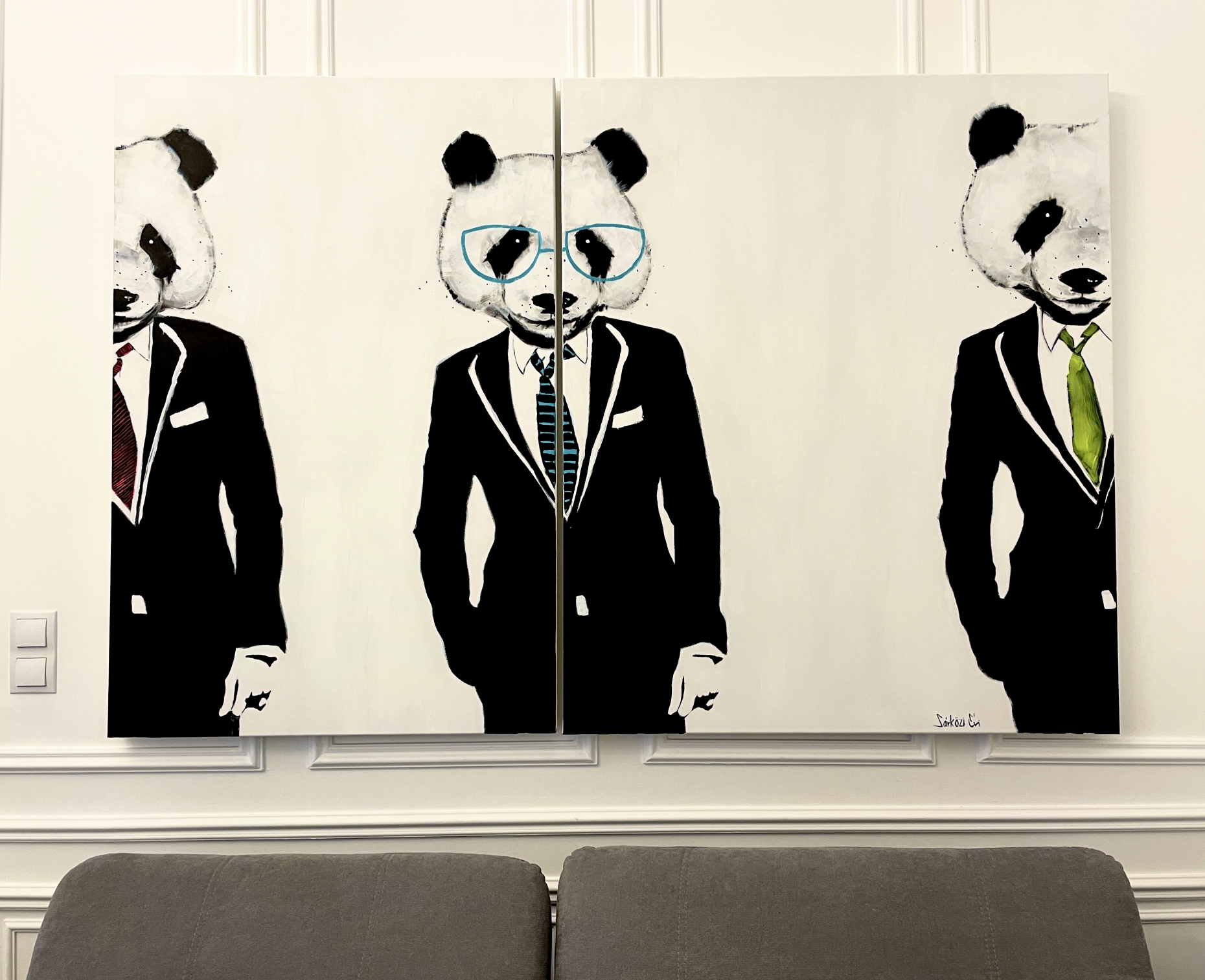 Gentlemen pandas 100x120 és 80x120